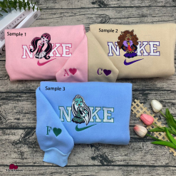 Monster High Nike Embroidered Sweatshirts, Nike Couple Embroidery, Gift For Your Friends