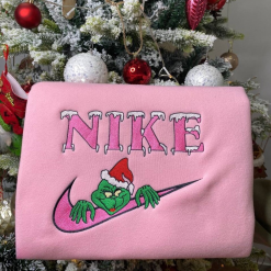 Mr And Mrs Grinch Nike Embroidered Sweatshirts, Grinch Couple Embroidered Sweatshirts (3)