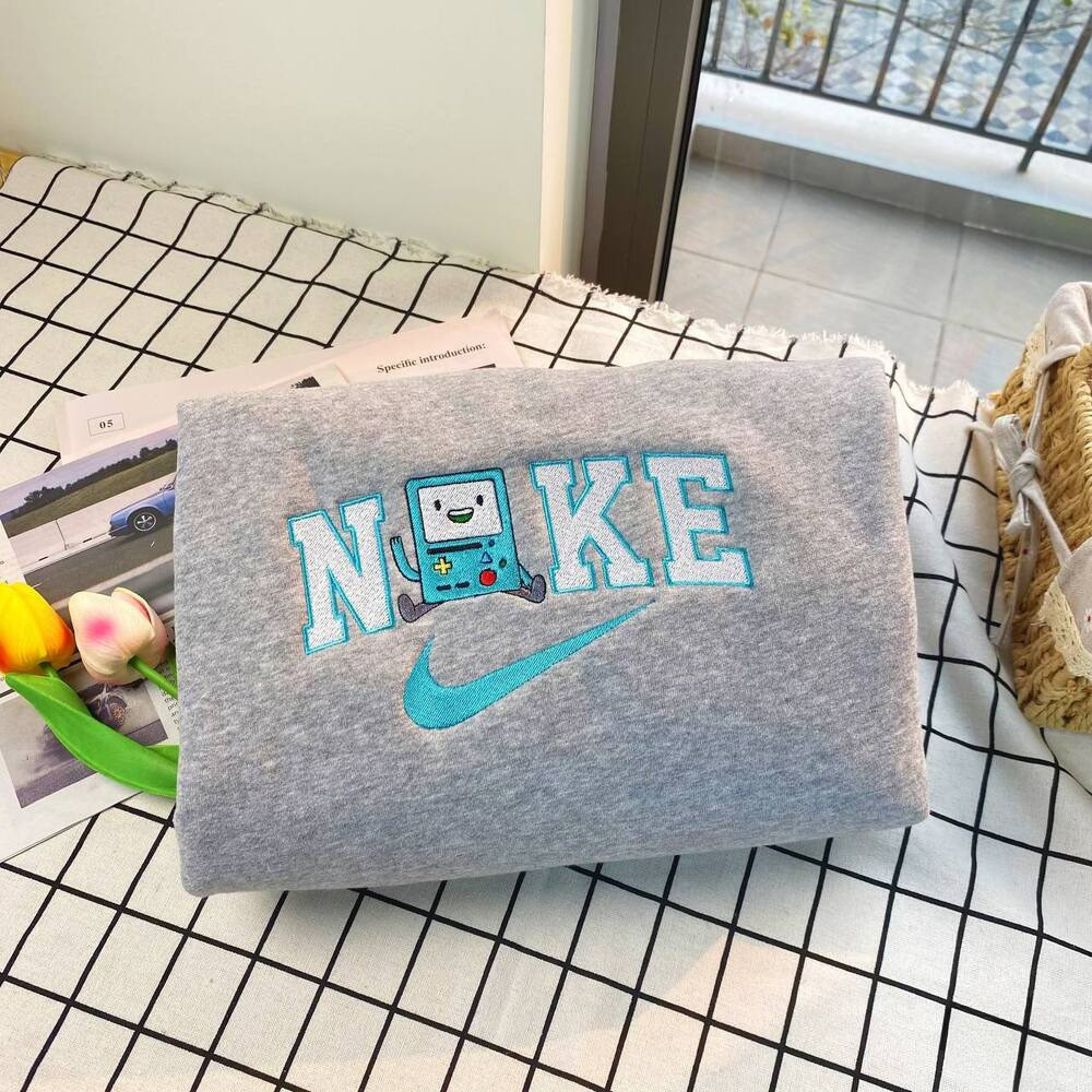 Nike Bmo Adventure Time Embroidered Sweatshirt, Nike Matching Embroidery Nike Bmo Adventure Time Embroidered Sweatshirt, Nike Matching Embroidery