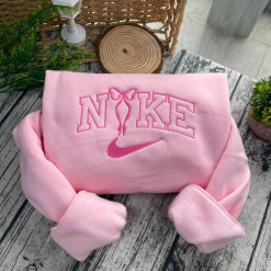 Nike Bow Embroidered Sweatshirt, Nike Couple Embroidery, Bow Sweatshirt, Nike Embroidered Hoodie