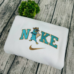 Perry The Platypus And Dr. Doofenshmirtz Nike Embroidered Sweatshirts, Nike Matching Embroidery (2)