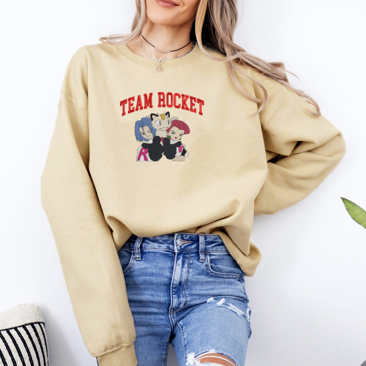 Pokemon Team Rocket Embroidered Sweatshirt, Vintage Anime Embroidered Shirt5