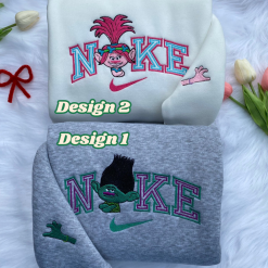 Poppy And Branch Nike Embroidered Sweatshirts, Nike Matching Embroidered Hoodies