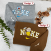 Jaq and Gus Nike Matching Embroidered Sweatshirts, Christmas Embroidered Hoodies