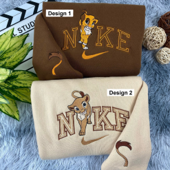 Simba And Nala Nike Matching Embroidered Sweatshirts, The Lion King Nike Embroidered Sweatshirts