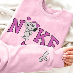 Snoopy And Belle Nike Matching Embroidered Sweatshirts, Nike Matching Embroidered Hoodies (3)