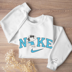 Snoopy And Belle Nike Matching Embroidered Sweatshirts, Nike Matching Embroidered Hoodies (4)