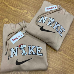 Snoopy And Fifi Couple Embroidered Sweatshirts, Nike Matching Embroidery