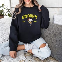 Snoopy Pop Culture Embroidered Sweatshirt, Cute Cartoon Character Embroidered Hoodie08