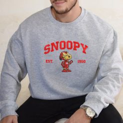 Snoopy Pop Culture Embroidered Sweatshirt, Cute Cartoon Character Embroidered Hoodie10