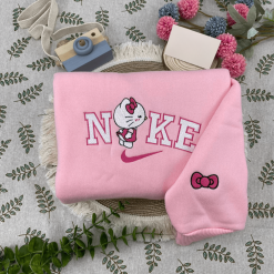 Spider Man And Hello Kitty Nike Couple Embroidered Sweatshirts, Nike Couple Embroidered Hoodies (3)