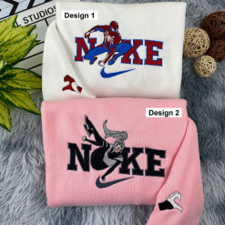 Spiderman And Felicia Hardy Nike Embroidered Sweatshirts, Marvel Comics Nike Embroidered Hoodies