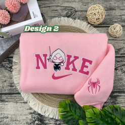 Spiderman And Gwen Chibi Nike Embroidered Sweatshirts, Hoodie, T-shirt