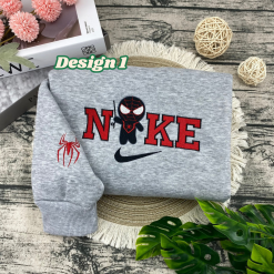 Spiderman And Gwen Chibi Nike Embroidered Sweatshirts, Hoodie, T shirt