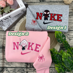 Spiderman And Gwen Chibi Nike Embroidered Sweatshirts, Hoodie, T-shirt