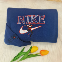 Spiderman Miles Morales and Gwen Stacy Nike Embroidered Sweatshirts, Nike Matching Embroidery (3)
