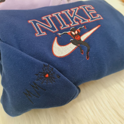 Spiderman Miles Morales and Gwen Stacy Nike Embroidered Sweatshirts, Nike Matching Embroidery (5)
