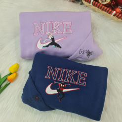 Spiderman Miles Morales and Gwen Stacy Nike Embroidered Sweatshirts, Nike Matching Embroidery