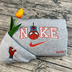 Spiderman and Gwen Stacy Kitty Nike Embroidered Sweatshirts, Nike Matching Embroidery