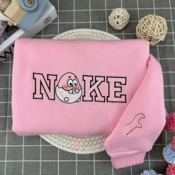 Spongbob And Patrick Eggs Nike Matching Embroidered Sweatshirts, Nike Embroidered Hoodies