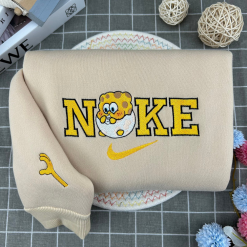 Spongbob And Patrick Eggs Nike Matching Embroidered Sweatshirts, Nike Embroidered Hoodies