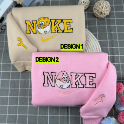 Spongbob And Patrick Eggs Nike Matching Embroidered Sweatshirts, Nike Embroidered Hoodies