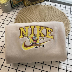 Spongbob And Patrick Nike Embroidered Sweatshirts, Nike Matching Embroidery