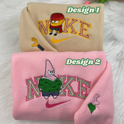 SpongeBob SquarePants And Patrick Star Nike Embroidered Sweatshirts, Nike Matching Embroidery