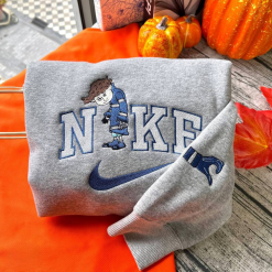 Spooky Coraline And Wybie Nike Embroidered Sweatshirt, Custom Embroidered Nike Sweatshirt (3)