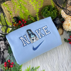 Spooky Corpse Bride Emily And Victor Nike Embroidered Sweatshirts, Halloween Sweatshirts, Nike Matching Embroidery (4)