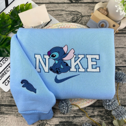 Stitch And Baby Yoda Nike Matching Embroidered Sweatshirts, Hoodie, T-shirt