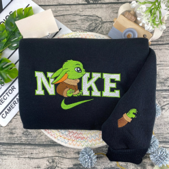 Stitch And Baby Yoda Nike Matching Embroidered Sweatshirts, Hoodie, T shirt