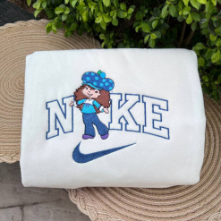 Strawberry Shortcake Nike Embroidered Sweatshirts, Nike Couple Embroidery, Gift For Your Friends