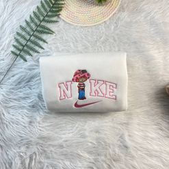 Strawberry Shortcake and Orange Blossom Couple Nike Embroidered Sweatshirt, Nike Couple Embroidered Hoodies