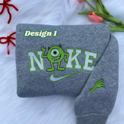 Sulley And Mike Nike Embroidered Sweatshirts, Nike Matching Embroidery