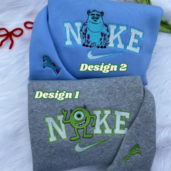 Sulley And Mike Nike Embroidered Sweatshirts, Nike Matching Embroidery