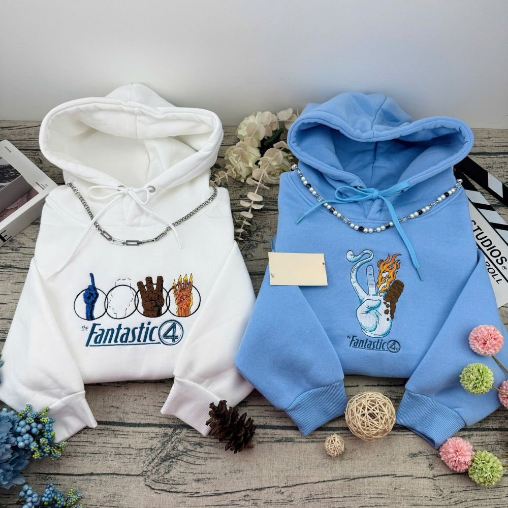 The Fantastic Four Embroidered Sweatshirts, Marvel Embroidered Shirt