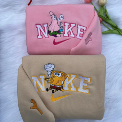 The SpongeBob SquarePants Couple Nike Embroidered Sweatshirts, Nike Matching Embroidery