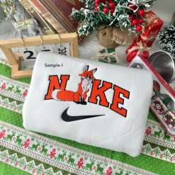 The Wild Robot Nike Embroidered Sweatshirts , Nike Couple Embroidered Sweatshirts