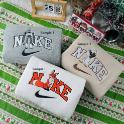 The Wild Robot Nike Embroidered Sweatshirts , Nike Couple Embroidered Sweatshirts