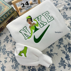 Tiana Princess And The Frog Cast Disney Embroidered Sweatshirts, Nike Matching Embroidery (4)