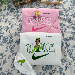 Tiana Princess And The Frog Cast Disney Embroidered Sweatshirts, Nike Matching Embroidery (7)
