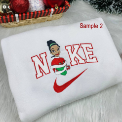 Tiana Princess And The Frog Disney Nike Embroidered Sweatshirts, Disney Nike Matching Embroidery (4)
