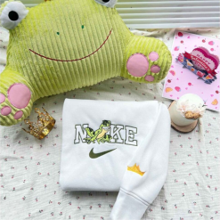 Tiana Princess And The Frog Prince Cute Couple Sweatshirt, Nike Couple Embroidered Hoodies (3)