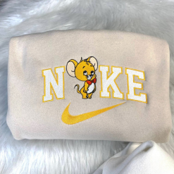 Tom And Jerry Nike Embroidered Sweatshirts, Couple Matching Hoodies (2)
