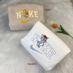 Tom And Jerry Nike Embroidered Sweatshirts, Couple Matching Hoodies (4)