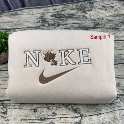 Tom And Jerry Nike Embroidered Sweatshirts, Nike Couple Embroidered Hoodies (2)