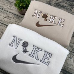 Tom And Jerry Nike Embroidered Sweatshirts, Nike Couple Embroidered Hoodies