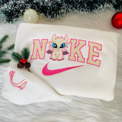 Toothless Night Fury And Light How To Train Your Dragon Disney Nike Embroidered Sweatshirt, Nike Matching Embroidered Hoodies (2)
