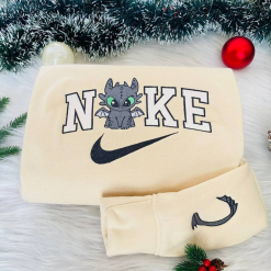 Toothless Night Fury And Light How To Train Your Dragon Disney Nike Embroidered Sweatshirt, Nike Matching Embroidered Hoodies (3)